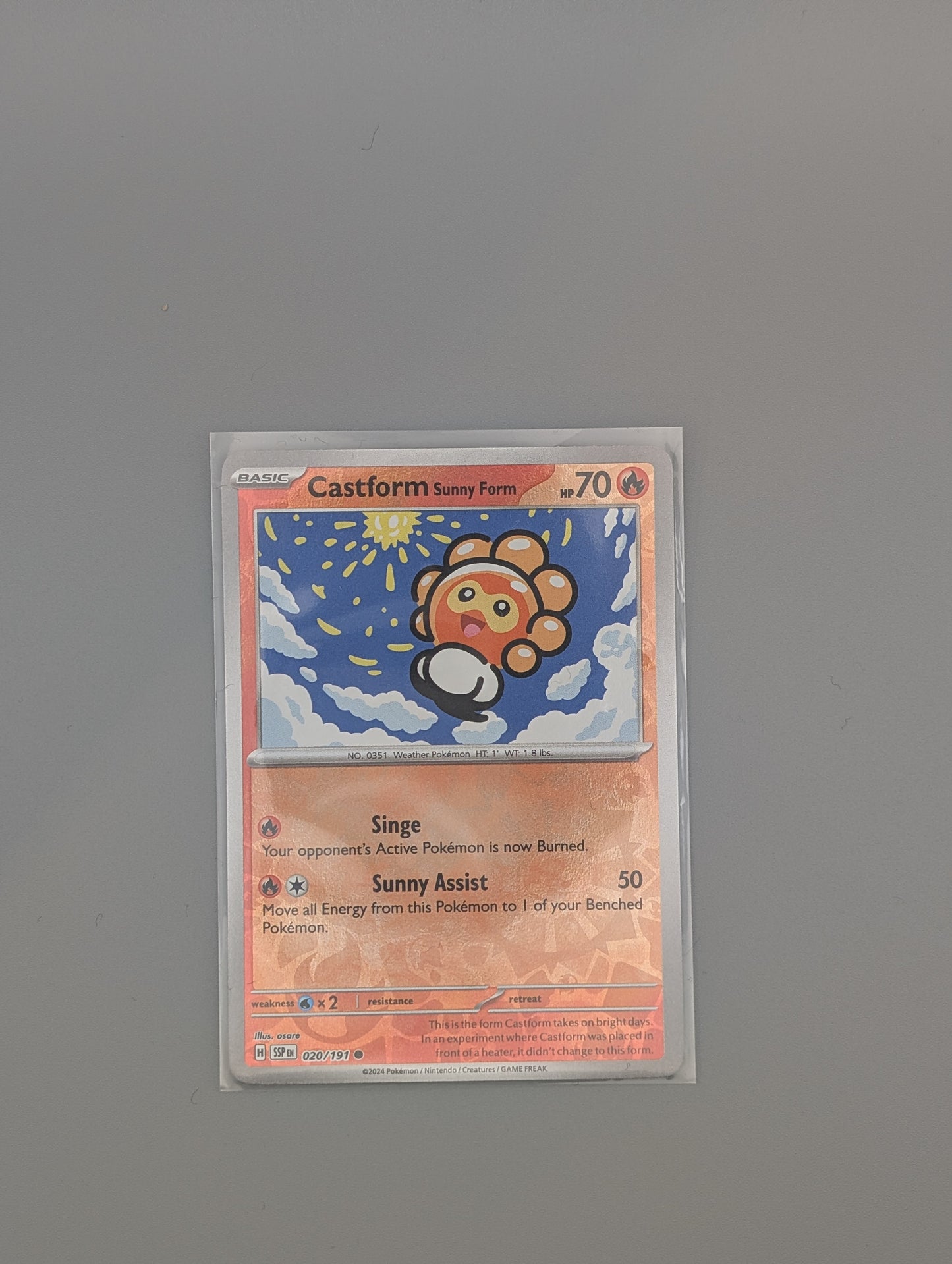 Castform sunny form 20/191 reverse- NM or better